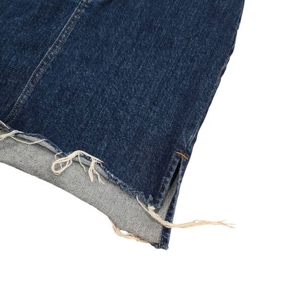 Madewell Stretch Denim Straight Mini Skirt Step-Hem Womens Size 24 Blue - Picture 4 of 7